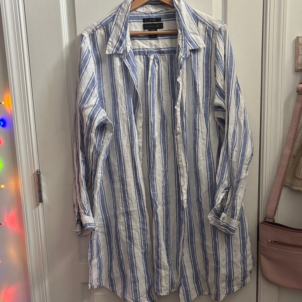 Tahari linen shirt - Picture 4 of 7